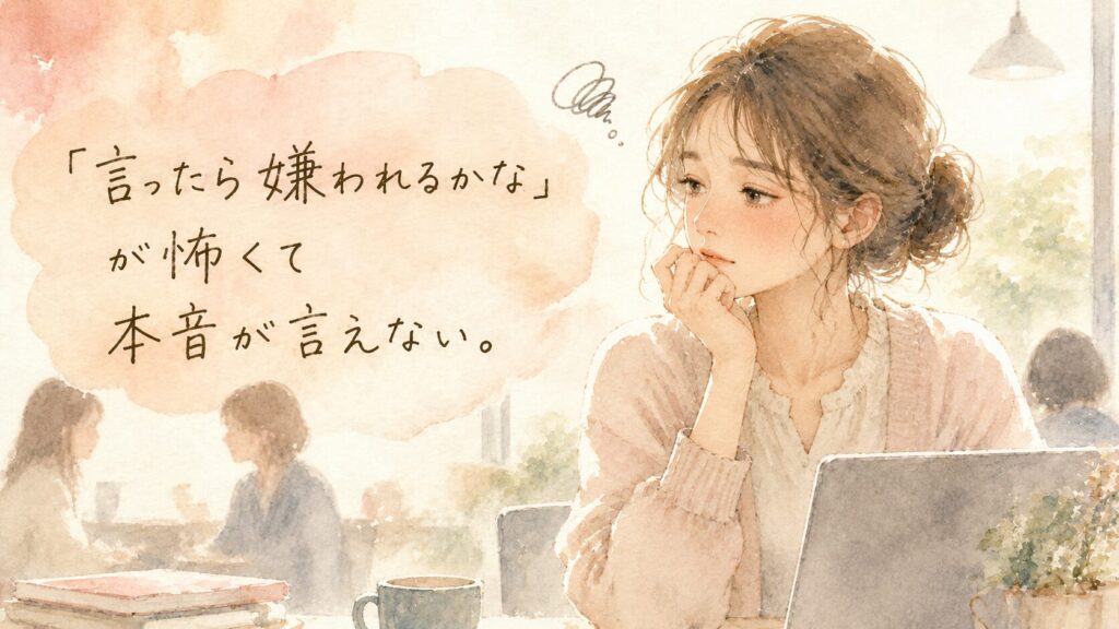繊細さんが本音を言えない理由を表した水彩イラスト